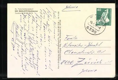 AK Weilrod, Ev. Familienferiendorf Mauloff aus der Vogelschau