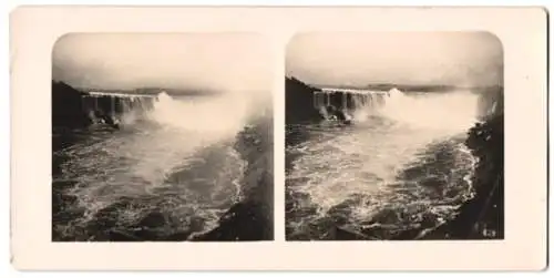 Stereo-Fotografie unbekannter Fotograf, Ansicht Niagara Falls / Kanada, Blick auf die Kanadischen Niagarafälle