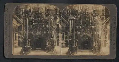 Stereo-Fotografie American Stereoscopic Co., New York, Ansicht Jerusalem, Das heilige Grab, Innenansicht