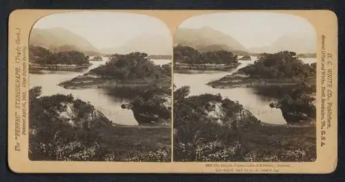 Stereo-Fotografie H. C. White Co., North Bennington, Ansicht Killarney, The Island upper Lake Killarney