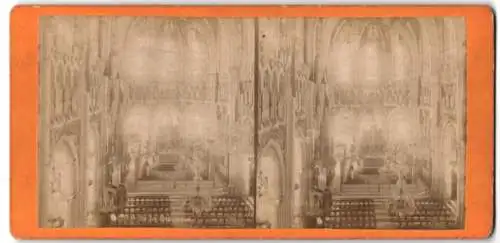 Stereo-Fotografie P. Viron, Lourdes, Ansicht Lourdes, Interieur de la Basillique