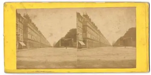 Stereo-Fotografie unbekannter Fotograf, Ansicht Paris, vue de la Rue de Rivoli
