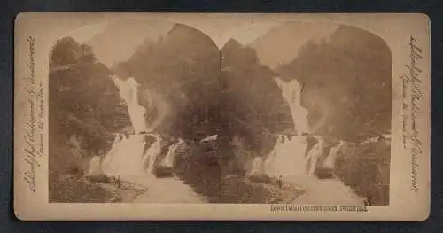 Stereo-Fotografie Underwood & Underwood, Baltimore, Ansicht Reichenbach, Blick auf den Reichenbachfall, Lower Falls