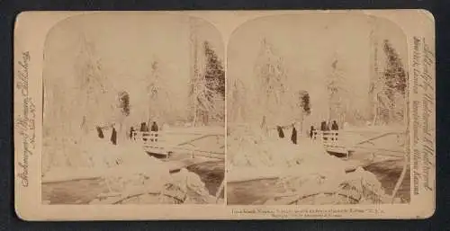 Stereo-Fotografie Strohmeyer & Wyman, New York, Ansicht New York, Luna Island Niagara im verschneiten Winter