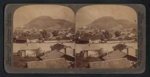 Stereo-Fotografie Underwood & Underwood, New York, Ansicht Interlaken, Blick über die Stadt nach der Jungfrau