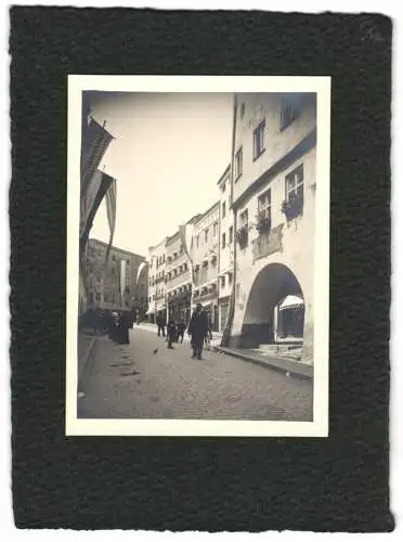 16 Fotografien unbekannter Fotograf, Ansicht Wasserburg / Inn, Stadtansichten mit belebten Strassenzügen & Geschäften