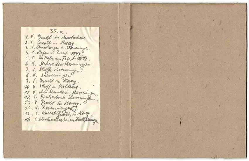 16 Fotografien unbekannter Fotograf, Ansicht Amsterdam, Den Haag - Gracht m. Windmühle, Scheveningen, Triest, Koblenz 16