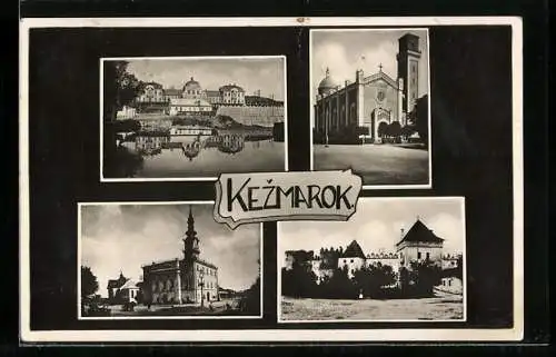 AK Kezmarok, Kirche, Schloss, Gebäudeansichten
