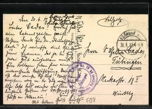 AK Carignan, Kirche mit Strasse