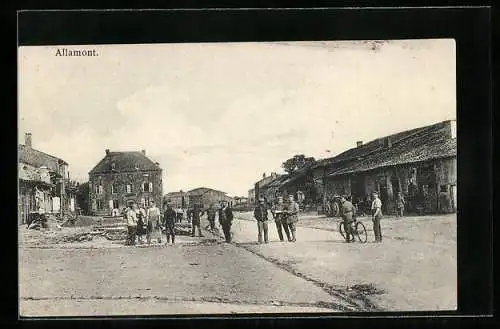 AK Allamont, Strassenpartie mit Soldaten