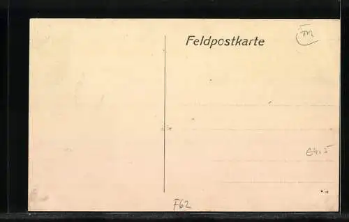 AK Angres, Teilansicht mit zerstörten Häusern