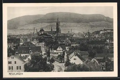 AK Reutlingen, Teilansicht aus der Vogelschau