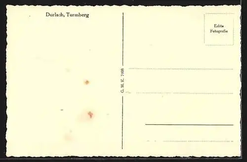 AK Karlsruhe-Durlach, Strassenpartie mit Turmberg