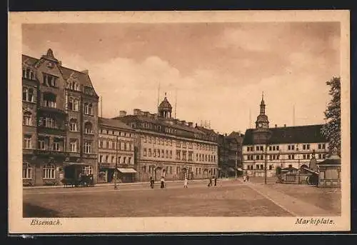 AK Eisenach / Thür., Strassenpartie am Marktplatz