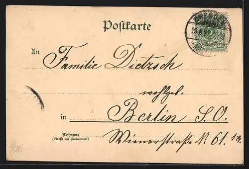 Lithographie Dresden, Polytechnikum, Russische und Englische Kirche