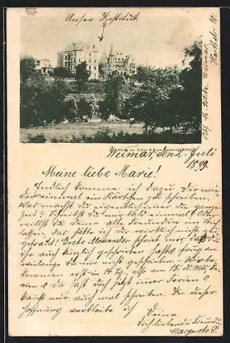 AK Weimar / Thür., Töchter-Pensionat im Sonnenschein