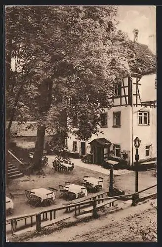 AK Burgbernheim, Gasthaus Wildbad Burgbernheim mit Garten