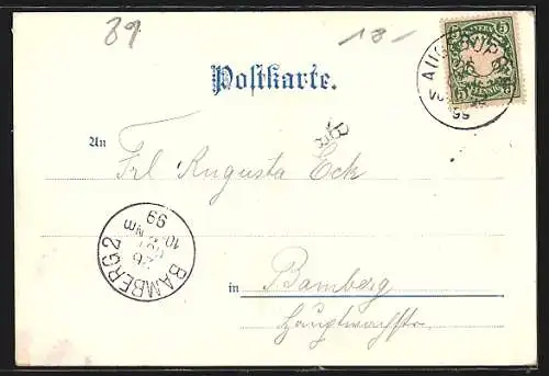Künstler-AK Augsburg, Theater, Der alte Einlass, Wertachbrucker Thor