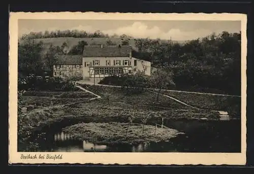 AK Breibach bei Biesfeld, Gebäudeansicht mit Teich und Umgebung