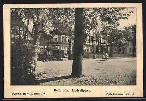 AK Halle / Westfalen, Strassenpartie am Lindenflecken