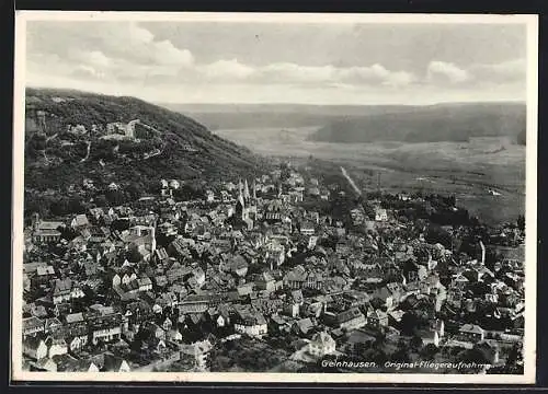 AK Gelnhausen, Teilansicht mit Kirche, Fliegeraufnahme