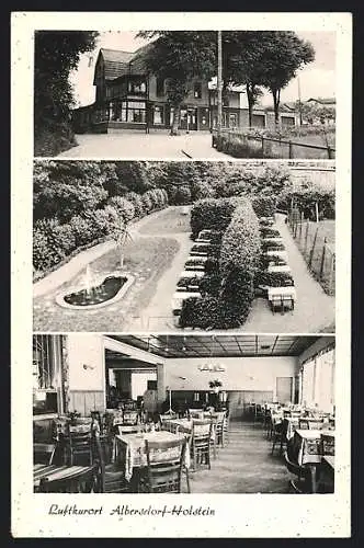 AK Albersdorf-Holstein, Hotel-Pension-Café Waldesruh, Innenansicht, Garten