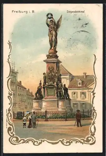 Künstler-AK Freiburg i. B., Siegesdenkmal