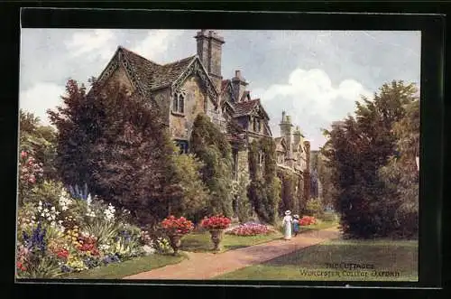 Künstler-AK A. R. Quinton: Oxford, The Cottages, Worcester College