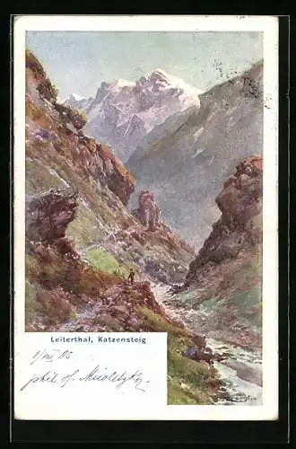 Künstler-AK Edward Theodore Compton: Leiterthal, Katzensteig