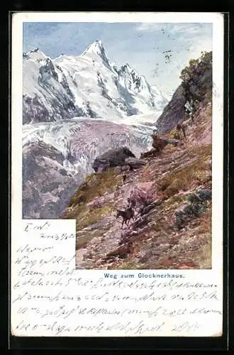 Künstler-AK Edward Theodore Compton: Weg zum Grossglockner