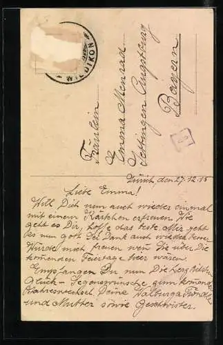 Künstler-AK Meta Löwe: Am Kripplein, Kinder und Engel