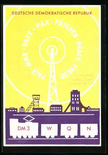AK Funkturm vom Radio DM 3, WQN, Deutsche Demokratische Republik