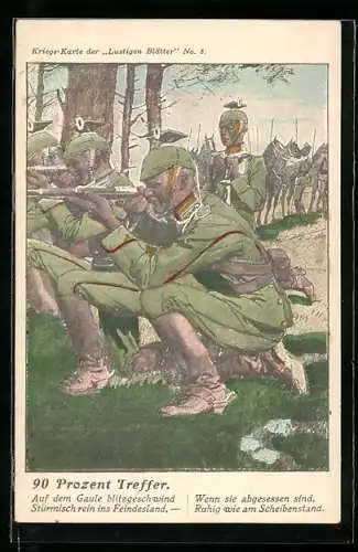 Künstler-AK Ernst Heilemann: Ulane beim Schiessen