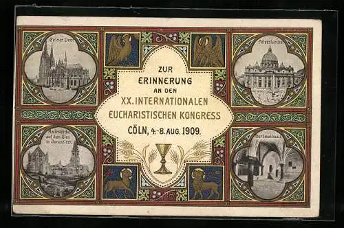 AK Cöln, XX. Intern. Eucharistischer Kongress 1909