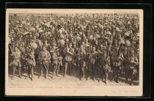 AK Australien, Australians parading for the Trenches