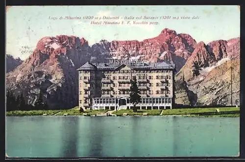 AK Misurina, Lago di Misurina col Siorapis visto dall Hotel Misurina