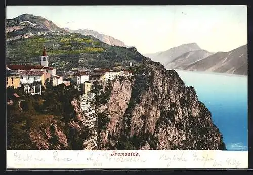AK Tremosine, Panoramablick auf den Ort