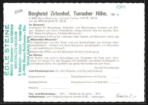 AK Reichenau /Kärnten, Berghotel Zirbenhof an der Turracher Höhe, Innenansicht, Schleifer bei der Arbeit