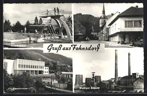 AK Fohnsdorf, Schwimmbad, Arbeiterheim, Wodzicki Schacht