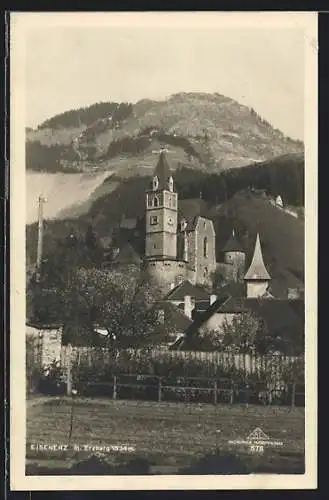 AK Eisenerz, Erzberg mit Pfarrkirche