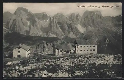 AK Schlernhäuser gegen Rosengarten