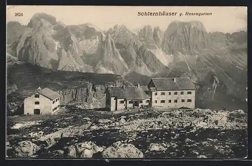 AK Schlernhäuser, gegen Rosengarten