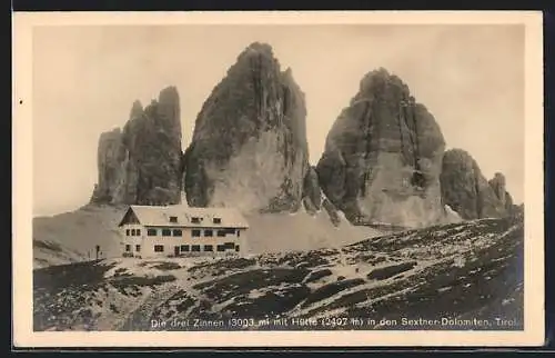 AK Hütte an den drei Zinnen in den Sextner-Dolomiten