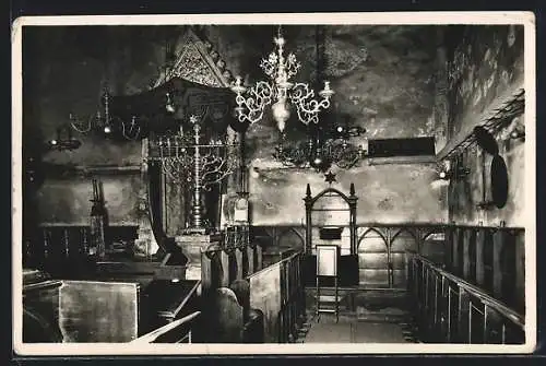 AK Prag, Bundeslade und Rabbinerssitz in der Atlneusynagoge