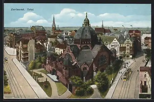 AK Dortmund, Totalansicht, Synagoge