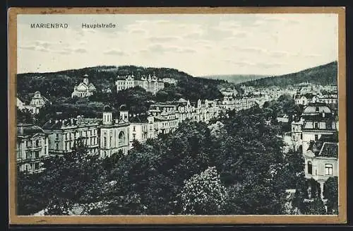 AK Marienbad, Hauptstrasse mit Synagoge