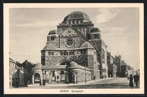 AK Essen, Frontansicht der Synagoge