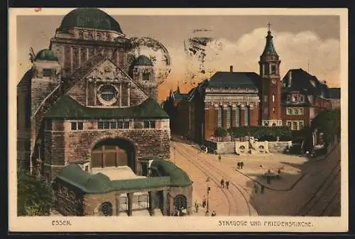 AK Essen, Synagoge und Friedenskirche