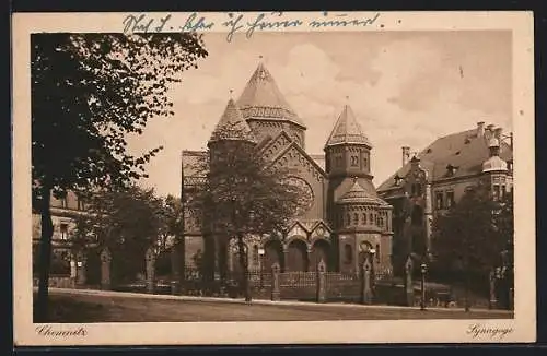 AK Chemnitz, Blick auf die Synagoge