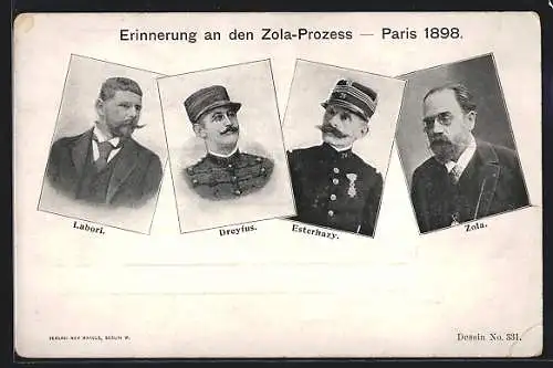 AK Zola-Prozess 1898 in Paris, Affaire Dreyfus, Esterhazy, Labori